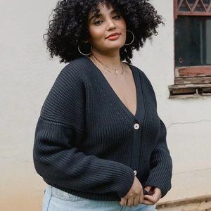 Tradland Shelter Cardigan Sweater in Storm Medium